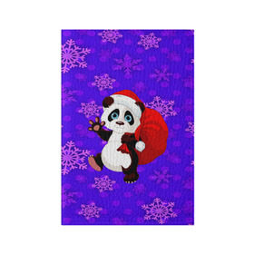 Обложка для паспорта матовая кожа с принтом Панда , натуральная матовая кожа | размер 19,3 х 13,7 см; прозрачные пластиковые крепления | Тематика изображения на принте: new year | santa | дед мороз | елка | елочки | новогодний | новый год | рождество | сантаклаус | снег | снежинки