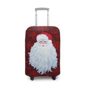 Чехол для чемодана 3D с принтом Санта Клаус , 86% полиэфир, 14% спандекс | двустороннее нанесение принта, прорези для ручек и колес | christmas | new year | santa | дед мороз | елка | елочки | новогодний | новый год | рождество | сантаклаус | снег | снежинки