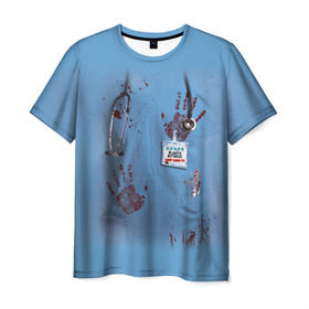 Мужская футболка 3D с принтом Костюм врача кровь , 100% полиэфир | прямой крой, круглый вырез горловины, длина до линии бедер | больница | врач | доктор | клиника | кровь