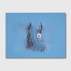 Альбом для рисования с принтом Костюм врача кровь , 100% бумага
 | матовая бумага, плотность 200 мг. | больница | врач | доктор | клиника | кровь