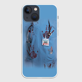 Чехол для iPhone 13 mini с принтом Костюм врача кровь ,  |  | больница | врач | доктор | клиника | кровь