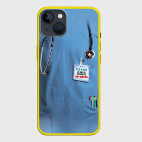 Чехол для iPhone 13 с принтом Костюм врача ,  |  | Тематика изображения на принте: больница | врач | градусник | доктор | интерн | клиника | медбрат | медсестра | поликлиника | стетоскоп | фонендоскоп
