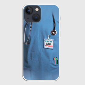 Чехол для iPhone 13 mini с принтом Костюм врача ,  |  | больница | врач | градусник | доктор | интерн | клиника | медбрат | медсестра | поликлиника | стетоскоп | фонендоскоп