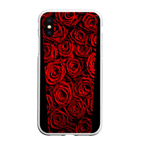 Чехол для iPhone XS Max матовый с принтом RED ROSES КРАСНЫЕ РОЗЫ , Силикон | Область печати: задняя сторона чехла, без боковых панелей | букет | красный | лепестки | модные | полосы | природа | растения | розочки | розы | сад | тренды | цвет | цветы | черный
