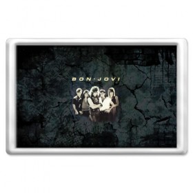 Магнит 45*70 с принтом Группа Bon Jovi , Пластик | Размер: 78*52 мм; Размер печати: 70*45 | bon jovi | бон | бон джови | глэм | группа | джови | джон | рок | хард