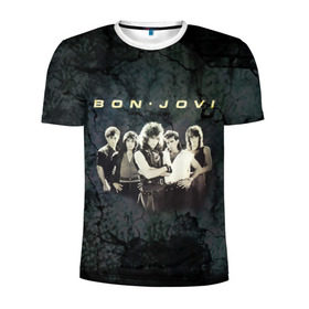 Мужская футболка 3D спортивная с принтом Группа Bon Jovi , 100% полиэстер с улучшенными характеристиками | приталенный силуэт, круглая горловина, широкие плечи, сужается к линии бедра | bon jovi | бон | бон джови | глэм | группа | джови | джон | рок | хард