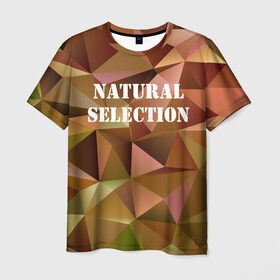 Мужская футболка 3D с принтом Natural Selection , 100% полиэфир | прямой крой, круглый вырез горловины, длина до линии бедер | Тематика изображения на принте: low poly | natural | poly | polygon | естественный отбор | натурал