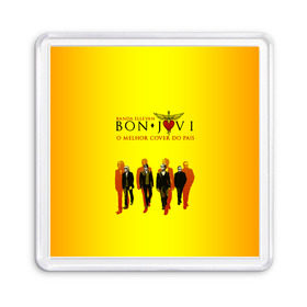 Магнит 55*55 с принтом Группа Bon Jovi , Пластик | Размер: 65*65 мм; Размер печати: 55*55 мм | bon jovi | бон | бон джови | глэм | группа | джови | джон | рок | хард