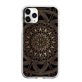 Чехол для iPhone 11 Pro матовый с принтом Золотая мандала , Силикон |  | орнамент | узоры | фрактал