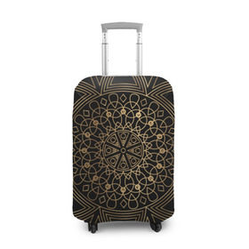Чехол для чемодана 3D с принтом Золотая мандала , 86% полиэфир, 14% спандекс | двустороннее нанесение принта, прорези для ручек и колес | орнамент | узоры | фрактал