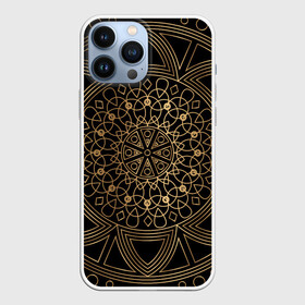 Чехол для iPhone 13 Pro Max с принтом Золотая мандала ,  |  | Тематика изображения на принте: орнамент | узоры | фрактал