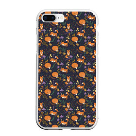 Чехол для iPhone 7Plus/8 Plus матовый с принтом Лисоньки , Силикон | Область печати: задняя сторона чехла, без боковых панелей | cute | forest | fox | грибы | лес | лиса | лисица | лисичка | листья | сказочный