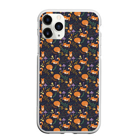 Чехол для iPhone 11 Pro Max матовый с принтом Лисоньки , Силикон |  | cute | forest | fox | грибы | лес | лиса | лисица | лисичка | листья | сказочный