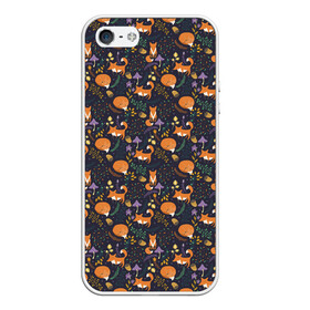 Чехол для iPhone 5/5S матовый с принтом Лисоньки , Силикон | Область печати: задняя сторона чехла, без боковых панелей | cute | forest | fox | грибы | лес | лиса | лисица | лисичка | листья | сказочный