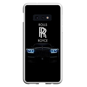 Чехол для Samsung S10E с принтом Rolls Royce phantom , Силикон | Область печати: задняя сторона чехла, без боковых панелей | luxury | phantom | rich | rolls royce | rr | авто | автомобили | бренд | известные | логотип | машина | надписи | огни | ролс ройс | роскошь | тень | фары | черный