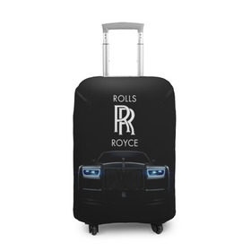 Чехол для чемодана 3D с принтом Rolls Royce phantom , 86% полиэфир, 14% спандекс | двустороннее нанесение принта, прорези для ручек и колес | luxury | phantom | rich | rolls royce | rr | авто | автомобили | бренд | известные | логотип | машина | надписи | огни | ролс ройс | роскошь | тень | фары | черный