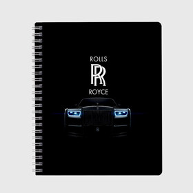 Тетрадь с принтом Rolls Royce phantom , 100% бумага | 48 листов, плотность листов — 60 г/м2, плотность картонной обложки — 250 г/м2. Листы скреплены сбоку удобной пружинной спиралью. Уголки страниц и обложки скругленные. Цвет линий — светло-серый
 | Тематика изображения на принте: luxury | phantom | rich | rolls royce | rr | авто | автомобили | бренд | известные | логотип | машина | надписи | огни | ролс ройс | роскошь | тень | фары | черный