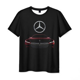 Мужская футболка 3D с принтом Мерседес Будущего , 100% полиэфир | прямой крой, круглый вырез горловины, длина до линии бедер | mercedes | марка | машины | мерседес