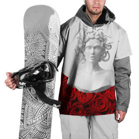 Накидка на куртку 3D с принтом Унисекс / Snake roses girl , 100% полиэстер |  | Тематика изображения на принте: букет | веты | красный | лепестки | модные | полосы | природа | растения | розочки | розы | сад | тренды | цвет | черный
