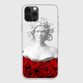 Чехол для iPhone 12 Pro Max с принтом GIRL SNAKE ROSES / РОЗЫ , Силикон |  | букет | веты | красный | лепестки | модные | полосы | природа | растения | розочки | розы | сад | тренды | цвет | черный