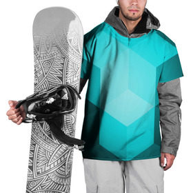 Накидка на куртку 3D с принтом Neon Cube , 100% полиэстер |  | Тематика изображения на принте: бирюзовый | геометрия | кубы | яркий