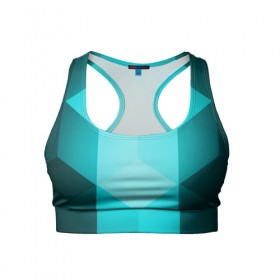 Женский спортивный топ 3D с принтом Neon Cube , 82% полиэстер, 18% спандекс Ткань безопасна для здоровья, позволяет коже дышать, не мнется и не растягивается |  | Тематика изображения на принте: бирюзовый | геометрия | кубы | яркий