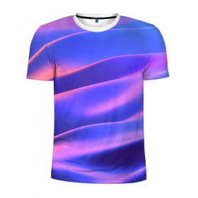 Мужская футболка 3D спортивная с принтом Water Colors , 100% полиэстер с улучшенными характеристиками | приталенный силуэт, круглая горловина, широкие плечи, сужается к линии бедра | Тематика изображения на принте: абстракция | вода.цветные | волны | краски | море | радужные | розовый | синий | фиолетовый | цвет | цвета | яркие