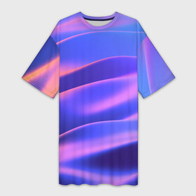 Платье-футболка 3D с принтом Water Colors ,  |  | абстракция | вода.цветные | волны | краски | море | радужные | розовый | синий | фиолетовый | цвет | цвета | яркие