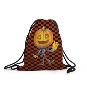 Рюкзак-мешок 3D с принтом Happy Halloween! , 100% полиэстер | плотность ткани — 200 г/м2, размер — 35 х 45 см; лямки — толстые шнурки, застежка на шнуровке, без карманов и подкладки | Тематика изображения на принте: 