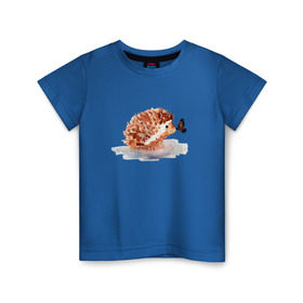 Детская футболка хлопок с принтом Ёжик , 100% хлопок | круглый вырез горловины, полуприлегающий силуэт, длина до линии бедер | ежик