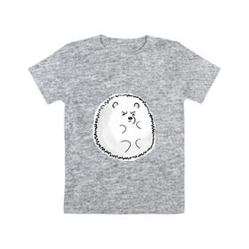 Детская футболка хлопок с принтом Ёжик , 100% хлопок | круглый вырез горловины, полуприлегающий силуэт, длина до линии бедер | Тематика изображения на принте: ежик