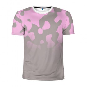 Мужская футболка 3D спортивная с принтом Камуфляж пурпурно-розовый Up , 100% полиэстер с улучшенными характеристиками | приталенный силуэт, круглая горловина, широкие плечи, сужается к линии бедра | 