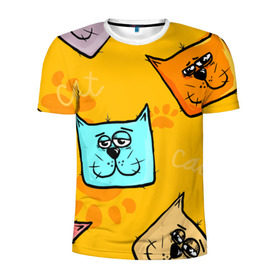 Мужская футболка 3D спортивная с принтом Котики , 100% полиэстер с улучшенными характеристиками | приталенный силуэт, круглая горловина, широкие плечи, сужается к линии бедра | cat | животные | кот | котик | кошка