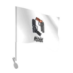 Флаг для автомобиля с принтом Бегущий по лезвию 2049 , 100% полиэстер | Размер: 30*21 см | 2049 | blade runner | bladerunner