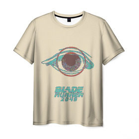 Мужская футболка 3D с принтом Бегуший по лезвию минимализм , 100% полиэфир | прямой крой, круглый вырез горловины, длина до линии бедер | 2049 | blade runner | bladerunner