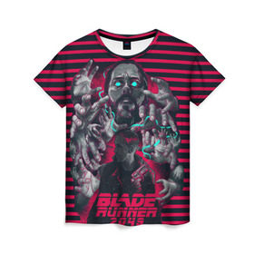 Женская футболка 3D с принтом Blade Runner 2049 , 100% полиэфир ( синтетическое хлопкоподобное полотно) | прямой крой, круглый вырез горловины, длина до линии бедер | 2049 | blade runner | bladerunner