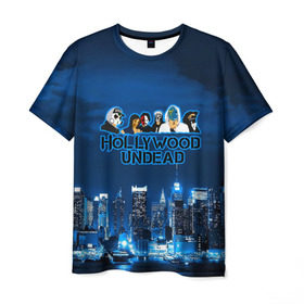 Мужская футболка 3D с принтом Город, Hollywood Undead , 100% полиэфир | прямой крой, круглый вырез горловины, длина до линии бедер | 