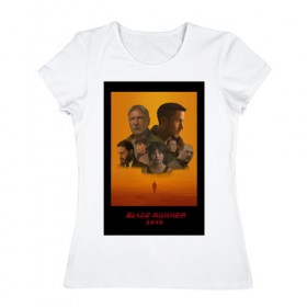 Женская футболка хлопок с принтом Blade Runner 2049 , 100% хлопок | прямой крой, круглый вырез горловины, длина до линии бедер, слегка спущенное плечо | 
