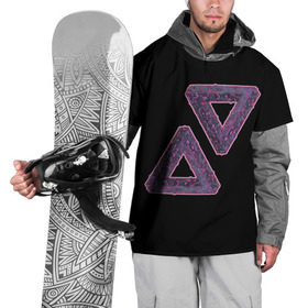 Накидка на куртку 3D с принтом Треугольники Пенроуза , 100% полиэстер |  | Тематика изображения на принте: иллюзия | невероятный | невозможный | несуществующий | треугольник | трибар