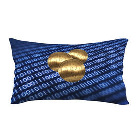 Подушка 3D антистресс с принтом Bitcoin , наволочка — 100% полиэстер, наполнитель — вспененный полистирол | состоит из подушки и наволочки на молнии | bitcoin | блокчейн | криптовалюта