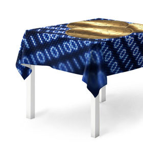 Скатерть 3D с принтом Bitcoin , 100% полиэстер (ткань не мнется и не растягивается) | Размер: 150*150 см | bitcoin | блокчейн | криптовалюта