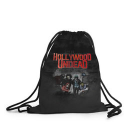 Рюкзак-мешок 3D с принтом Группа Hollywood Undead , 100% полиэстер | плотность ткани — 200 г/м2, размер — 35 х 45 см; лямки — толстые шнурки, застежка на шнуровке, без карманов и подкладки | 