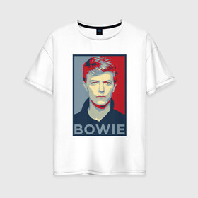 Женская футболка хлопок Oversize с принтом David Bowie , 100% хлопок | свободный крой, круглый ворот, спущенный рукав, длина до линии бедер
 | bowie | david | альтернативный | арт | боуи | глэм | джаз | дэвид | музыка | музыкант | певец | поп | попрок | психоделический | рок | соул | хард | хардрок | экспериментальный | электронная | эмбиент