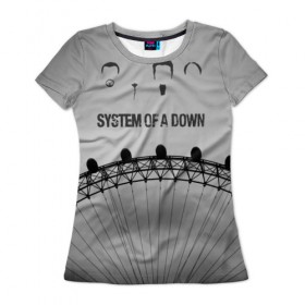 Женская футболка 3D с принтом system of a down , 100% полиэфир ( синтетическое хлопкоподобное полотно) | прямой крой, круглый вырез горловины, длина до линии бедер | system of a down | рок | система
