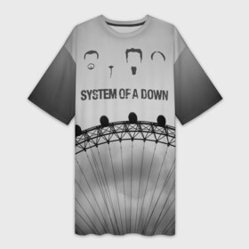 Платье-футболка 3D с принтом system of a down ,  |  | system of a down | рок | система