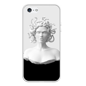 Чехол для iPhone 5/5S матовый с принтом Snake girl , Силикон | Область печати: задняя сторона чехла, без боковых панелей | snake | белый | волосы | глаза | губы | девушка | змеи | скульптура | тело.черный | цвет