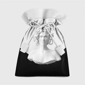 Подарочный 3D мешок с принтом Snake girl , 100% полиэстер | Размер: 29*39 см | Тематика изображения на принте: snake | белый | волосы | глаза | губы | девушка | змеи | скульптура | тело.черный | цвет
