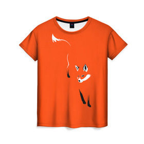 Женская футболка 3D с принтом Лисица , 100% полиэфир ( синтетическое хлопкоподобное полотно) | прямой крой, круглый вырез горловины, длина до линии бедер | Тематика изображения на принте: зверь | лис | лиса | лисица | лисонька | рыжая | хищник