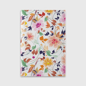 Обложка для паспорта матовая кожа с принтом Flowers , натуральная матовая кожа | размер 19,3 х 13,7 см; прозрачные пластиковые крепления | flowers | цветочки | цветы