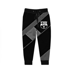 Детские брюки 3D с принтом FC Barcelona gray collection , 100% полиэстер | манжеты по низу, эластичный пояс регулируется шнурком, по бокам два кармана без застежек, внутренняя часть кармана из мелкой сетки | fc barcelona | мяч | спорт | футбол | чеппионат